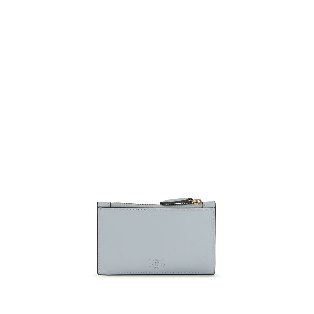 PINKO Blue Calf Leather Bos Taurus Wallet