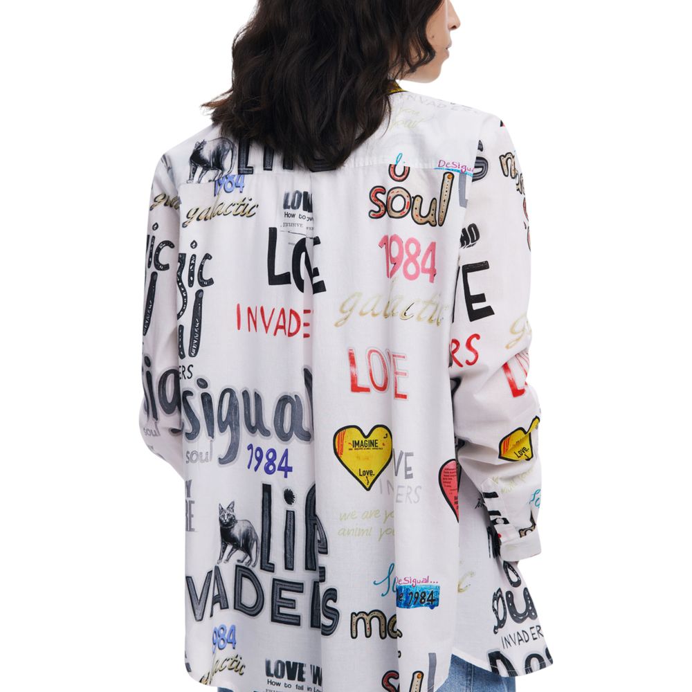 Desigual White Cotton Blouse