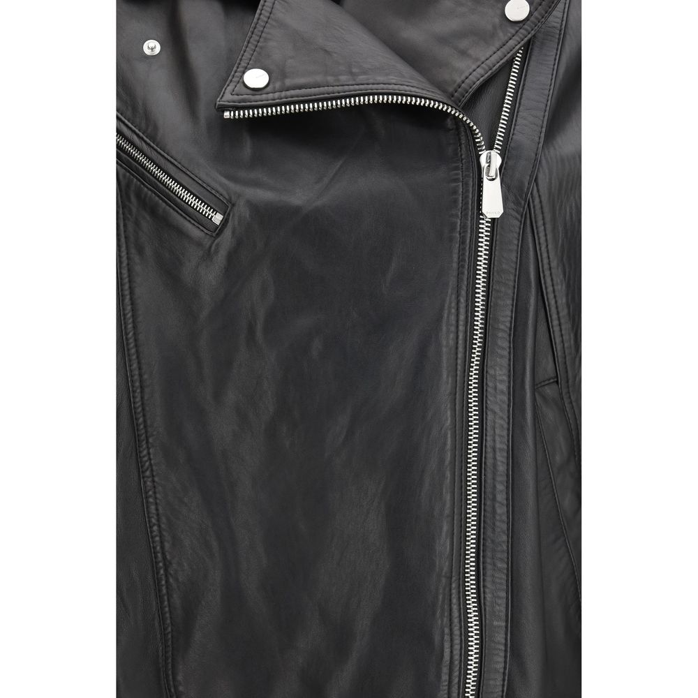PINKO Black Leather Jacket