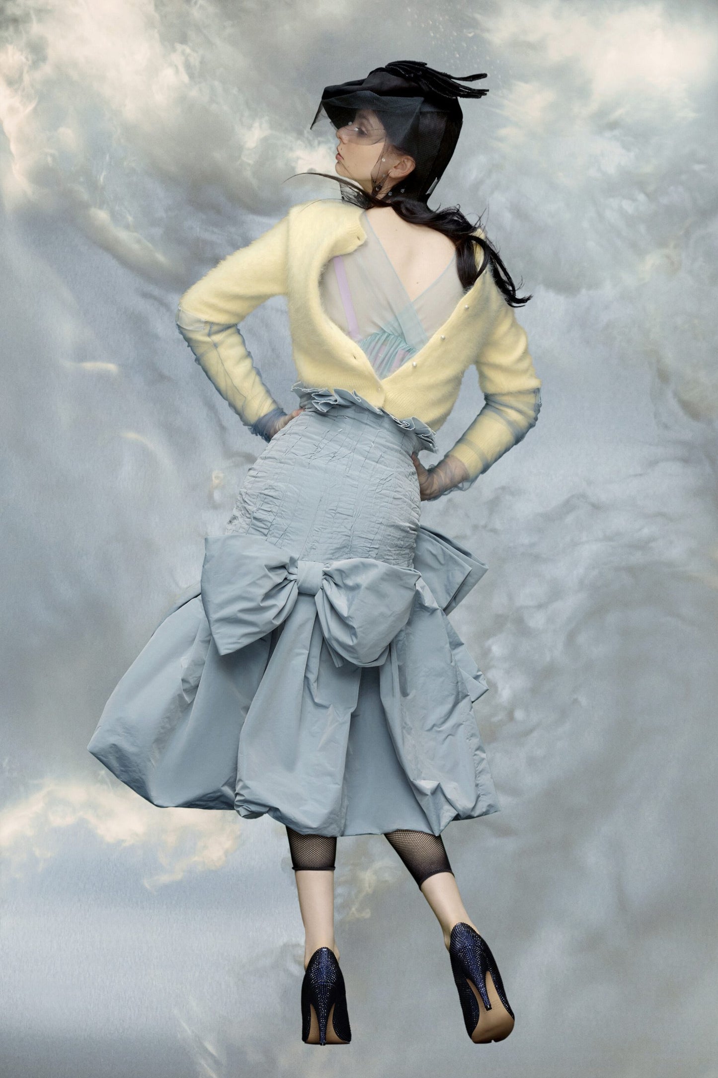 Maison Margiela Blue Fibres Midi Skirt