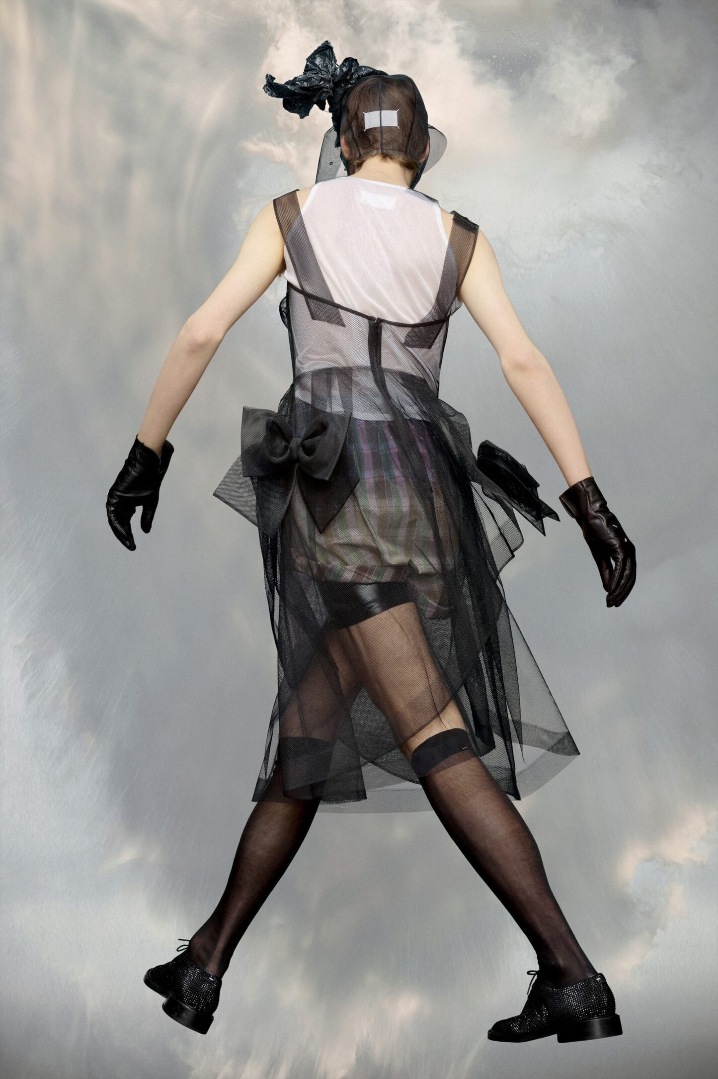 Maison Margiela Black Fibres Midi Dress