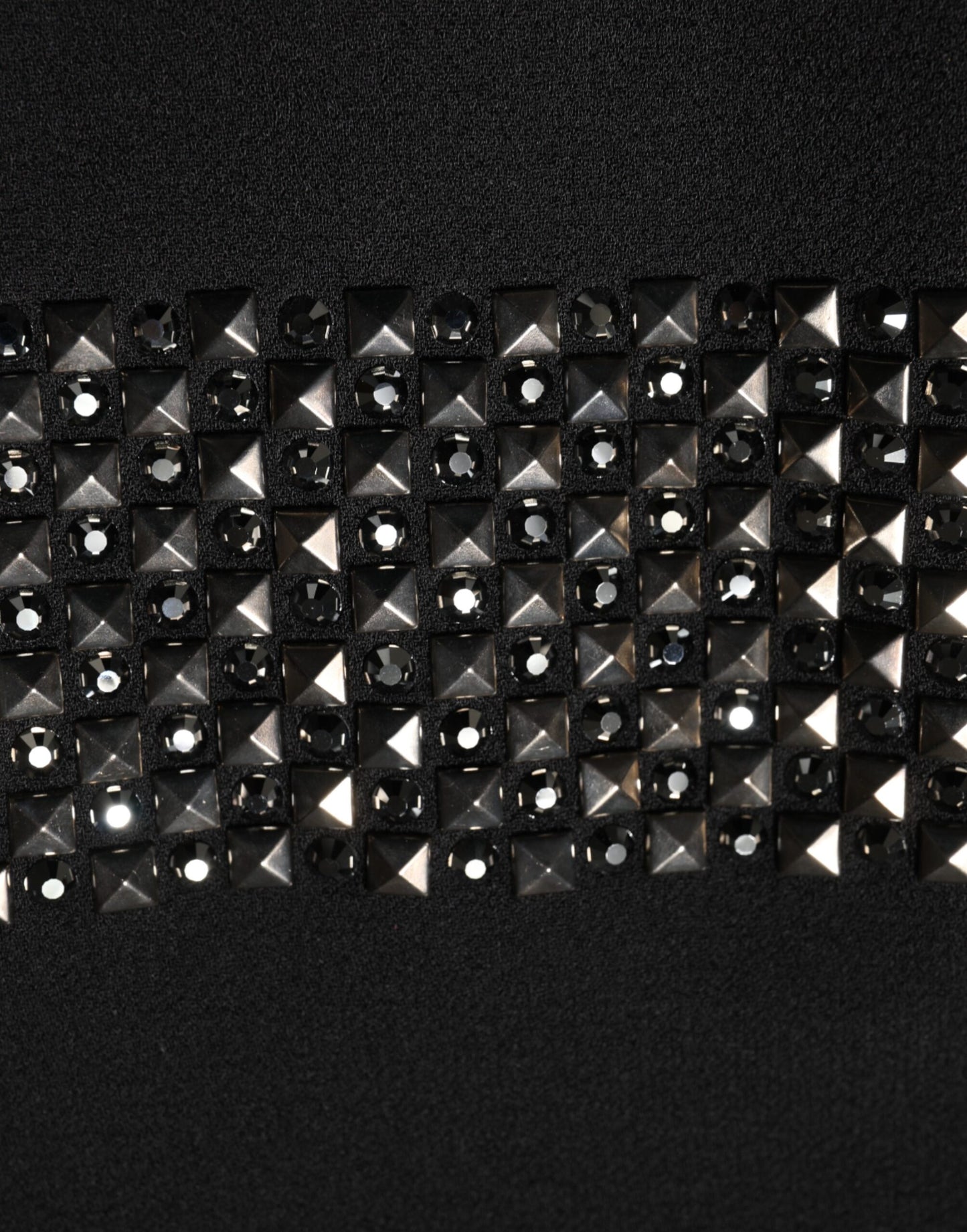 Dolce & Gabbana Black Crystal Embellished Collared Mini Dress