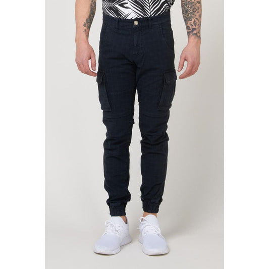 Gas Blue Cotton Cargo Pants