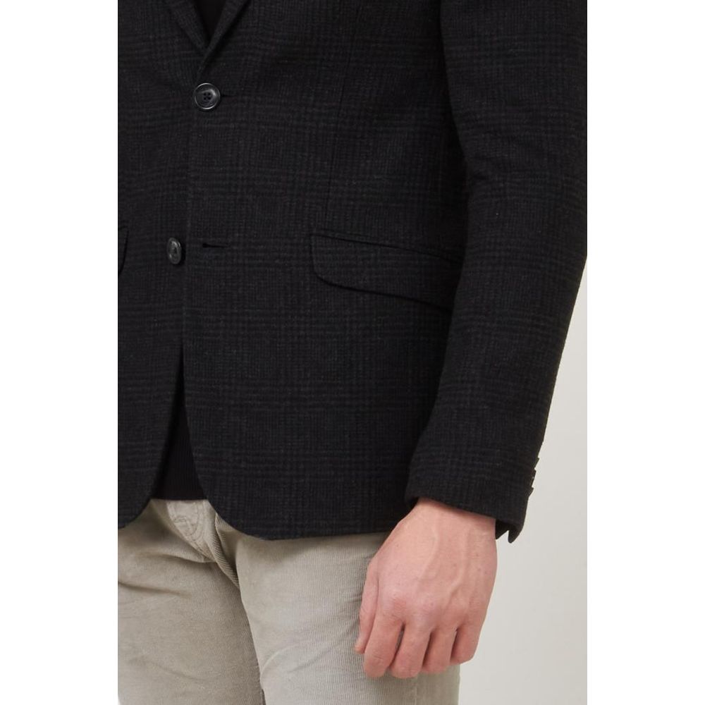 Gas Black Polyester Blazer