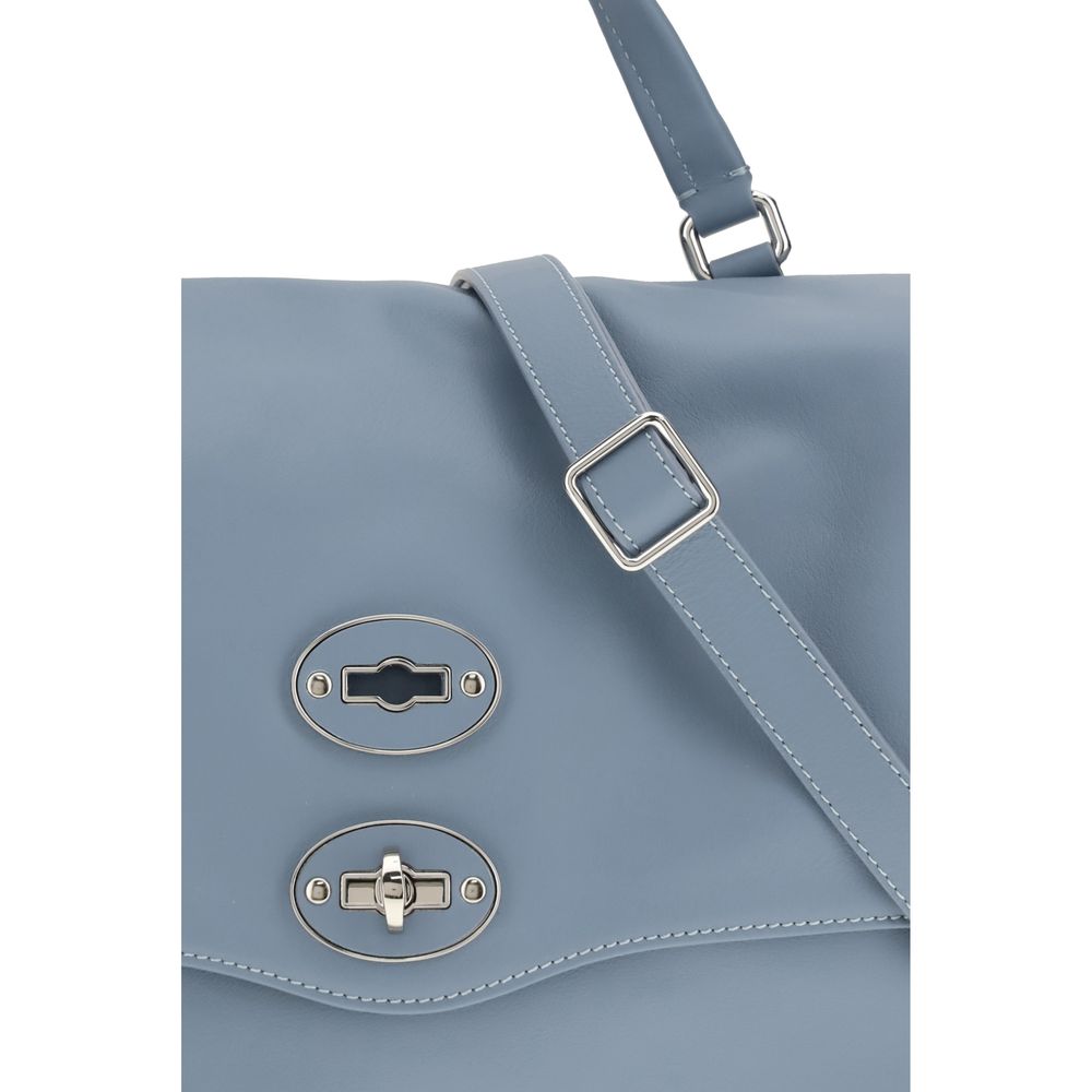 Zanellato Blue Calf Leather Bos Taurus Shoulder Bag