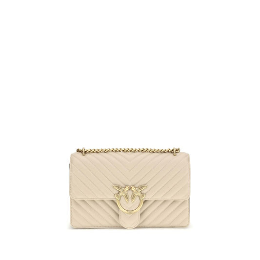 PINKO Beige Calf Leather Bos Taurus Shoulder Bag