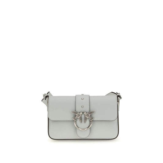 PINKO Gray Calf Leather Bos Taurus Shoulder Bag