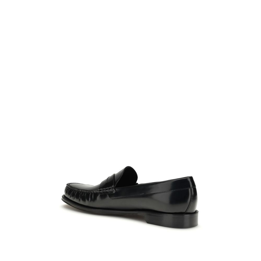 Tom Ford Black Calf Leather Bos Taurus Slip-On Loafers