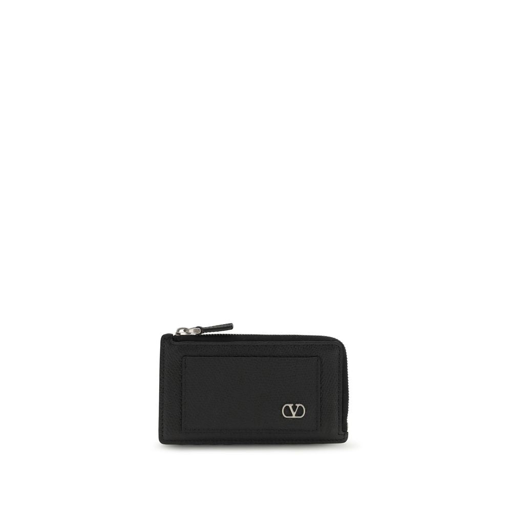 Valentino Garavani Black Calf Leather Bos Taurus Wallet