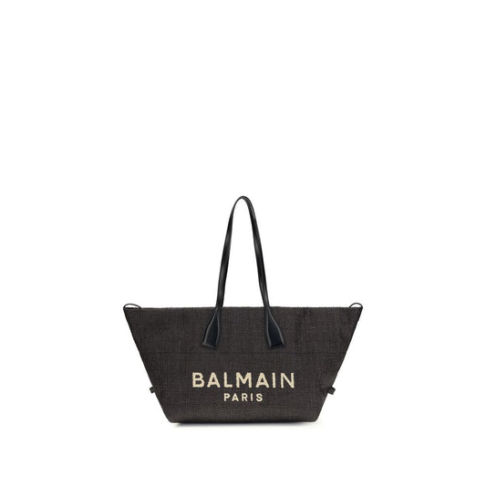 Balmain Black Raffia Shoulder Bag