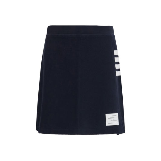 Thom Browne Blue Cotton Mini Skirt