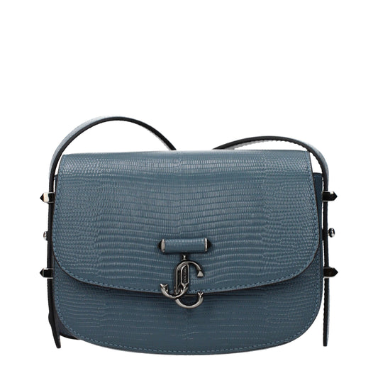 Jimmy Choo Blue Leather Shoulder Bag
