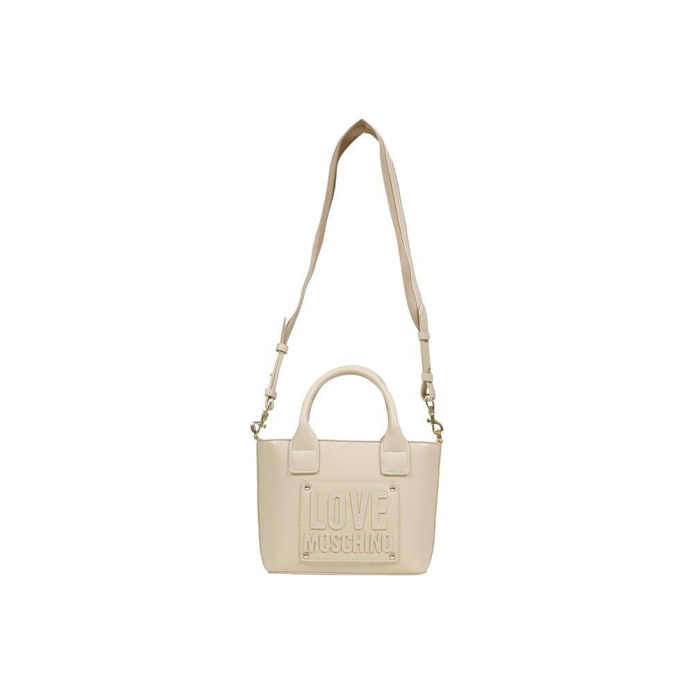Love Moschino Cream Polyethylene Handbag