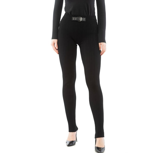 Moschino Black Viscose Casual Pants