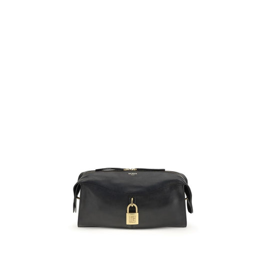 Balmain Black Calf Leather Bos Taurus Shoulder Bag