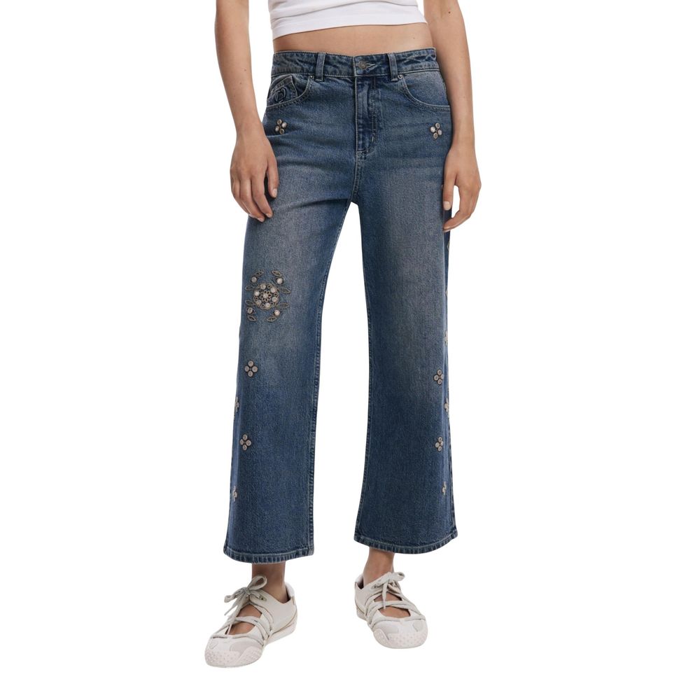 Desigual Blue Cotton Bootcut Jeans