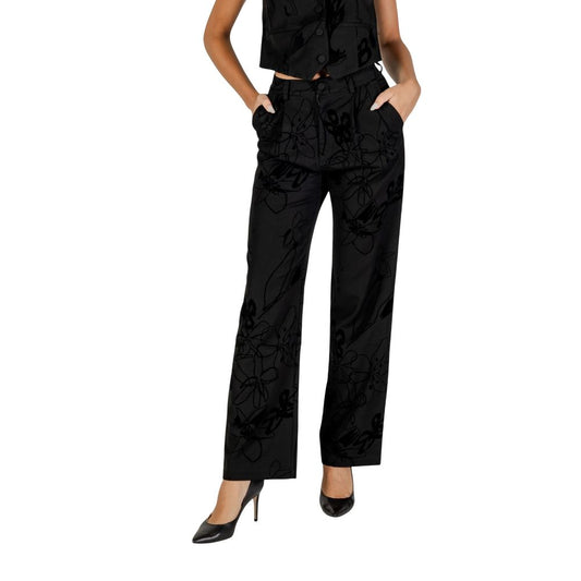 Desigual Black Polyester Flared Pants