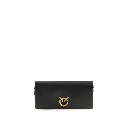 PINKO Black Calf Leather Bos Taurus Clutch Bag