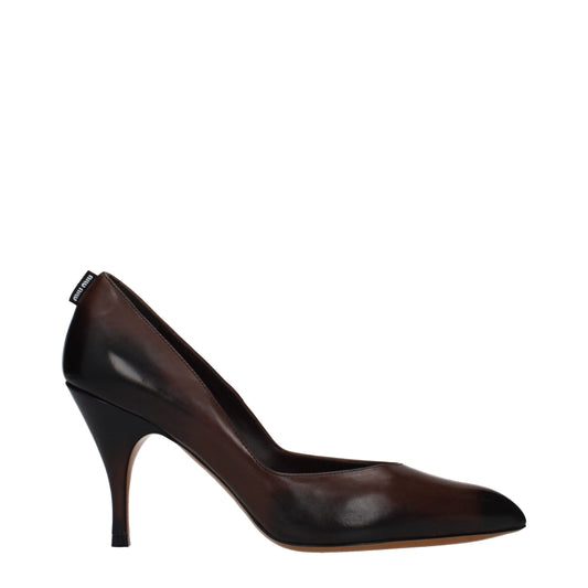 Miu Miu Brown Leather High Heel Pumps