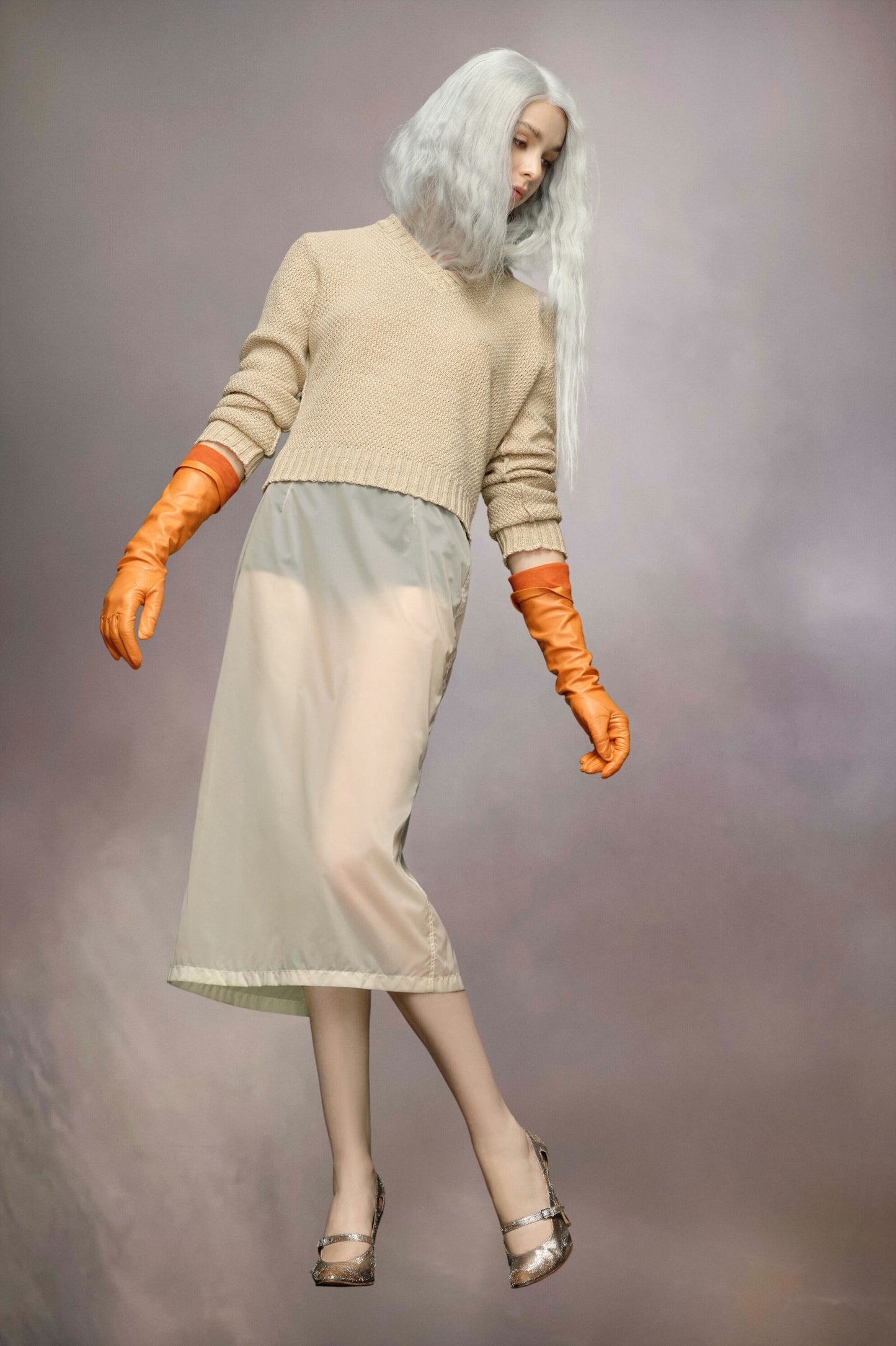 Maison Margiela Yellow Fibres Midi Skirt