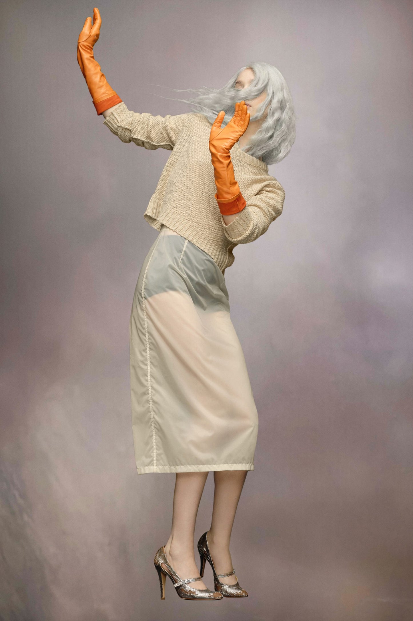 Maison Margiela Yellow Fibres Midi Skirt