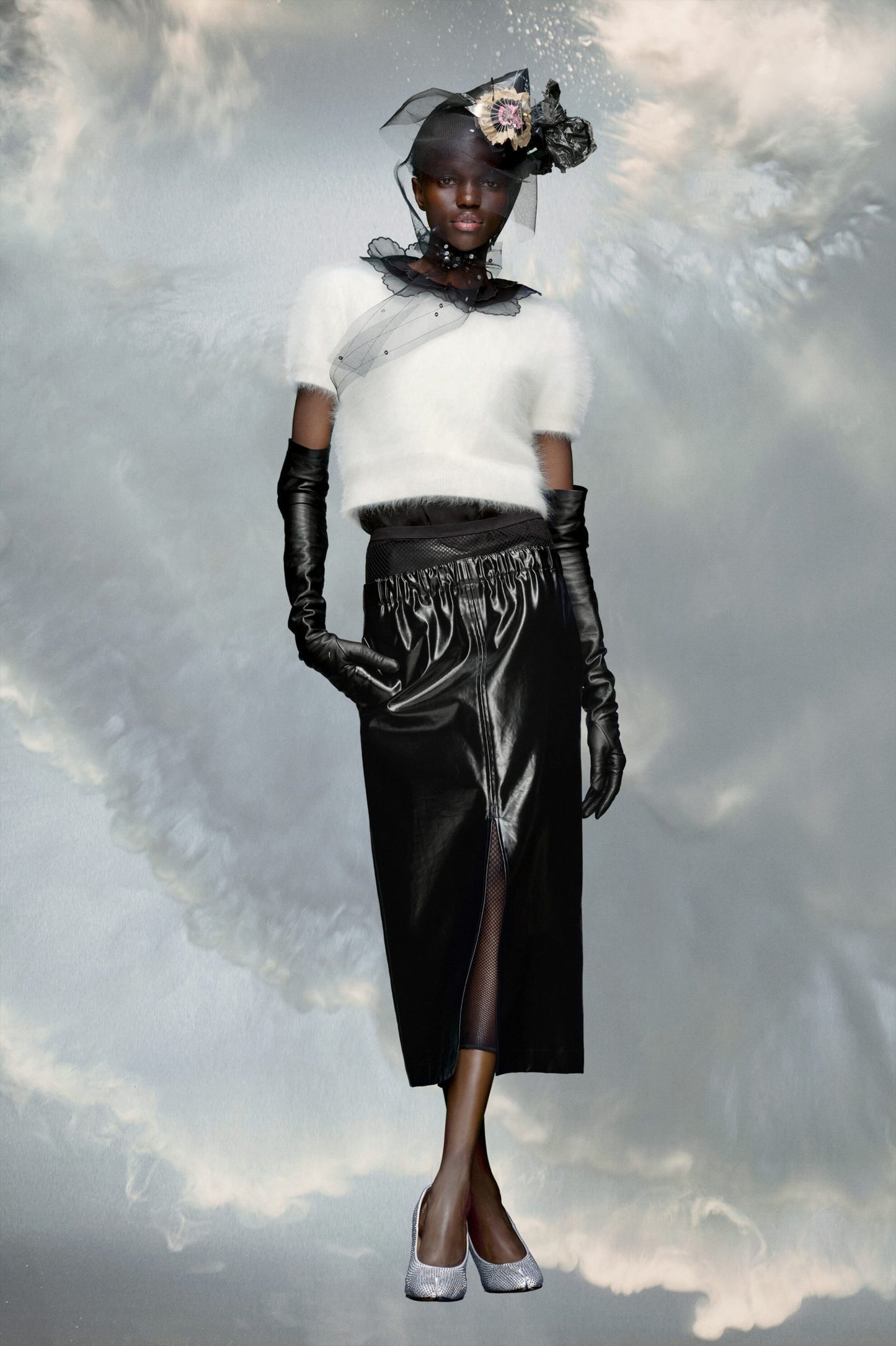 Maison Margiela Black Fibres Midi Skirt