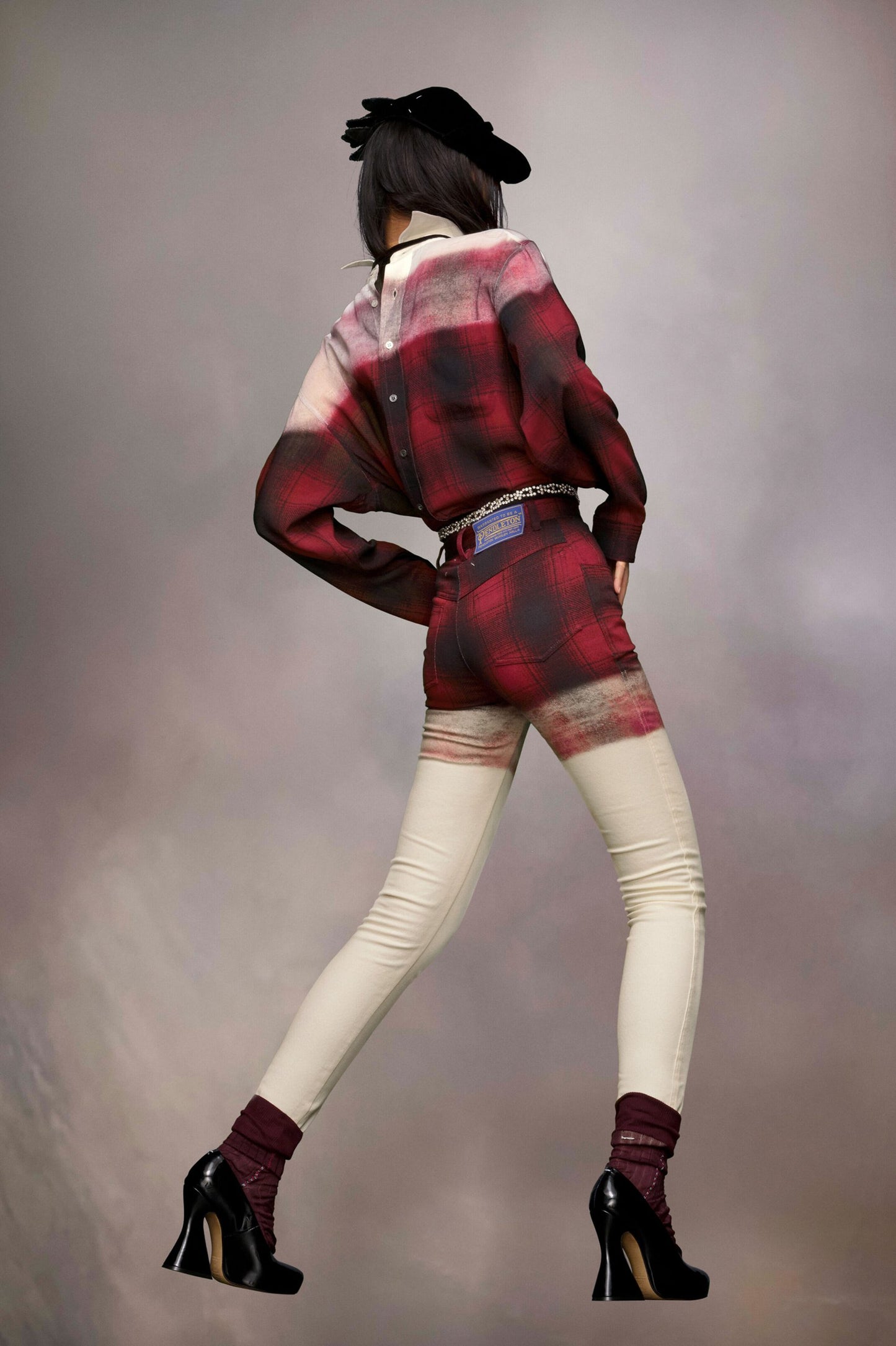 Maison Margiela Black And White Fibres Casual Pants