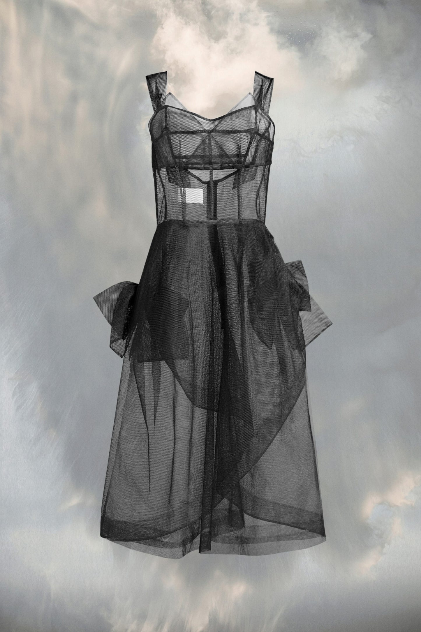 Maison Margiela Black Fibres Midi Dress