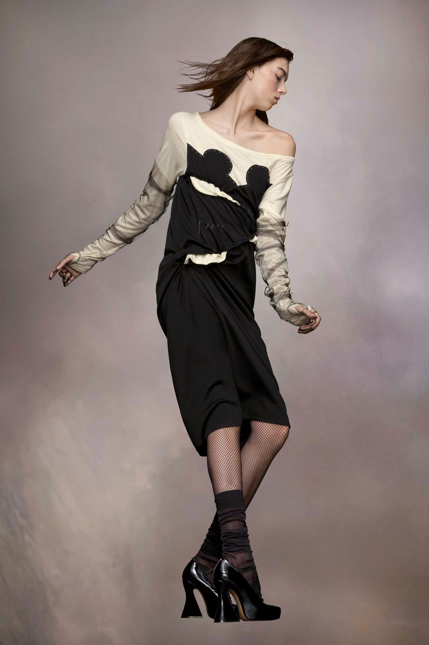 Maison Margiela Black Fibres Midi Dress