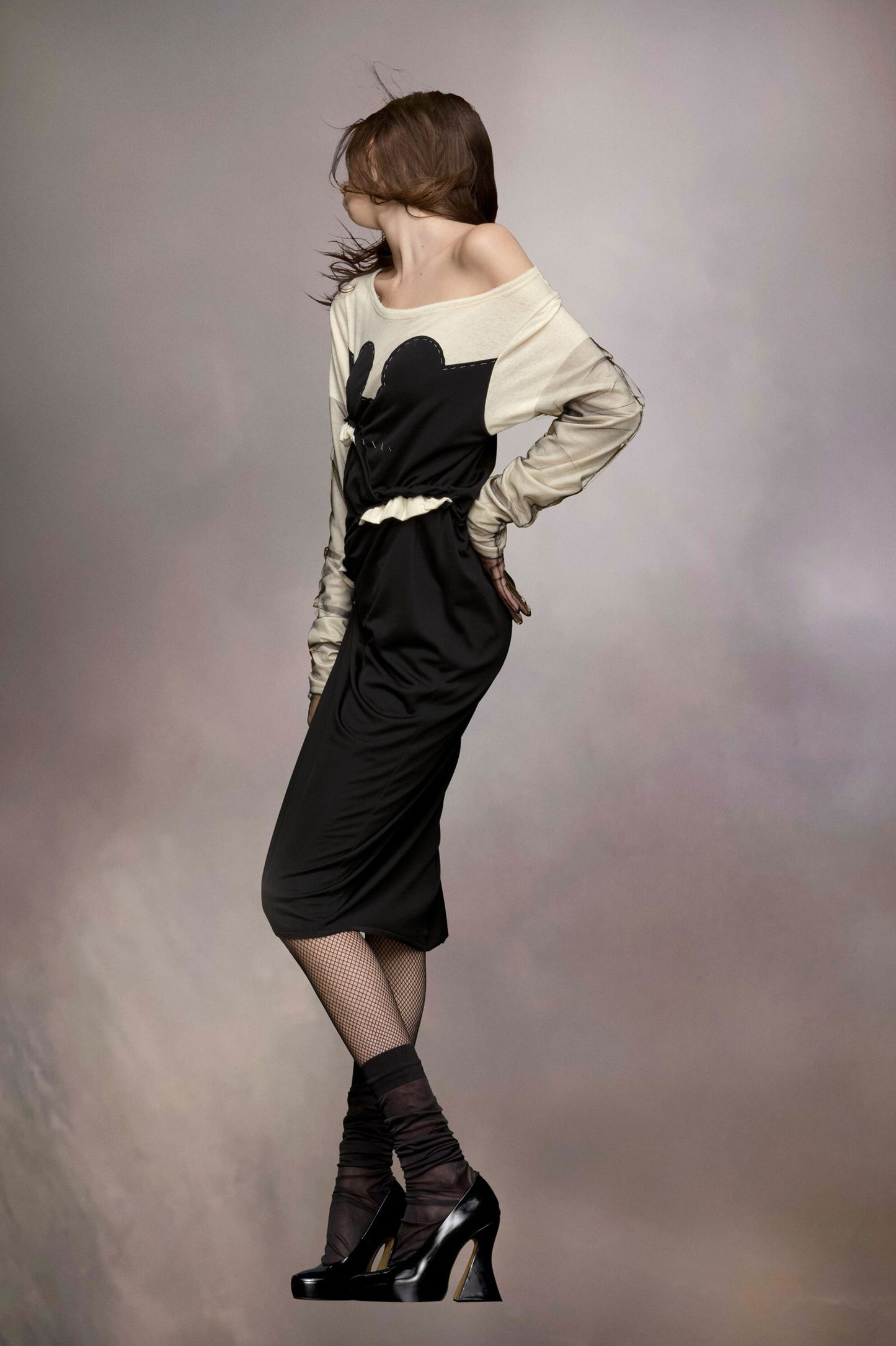 Maison Margiela Black Fibres Midi Dress