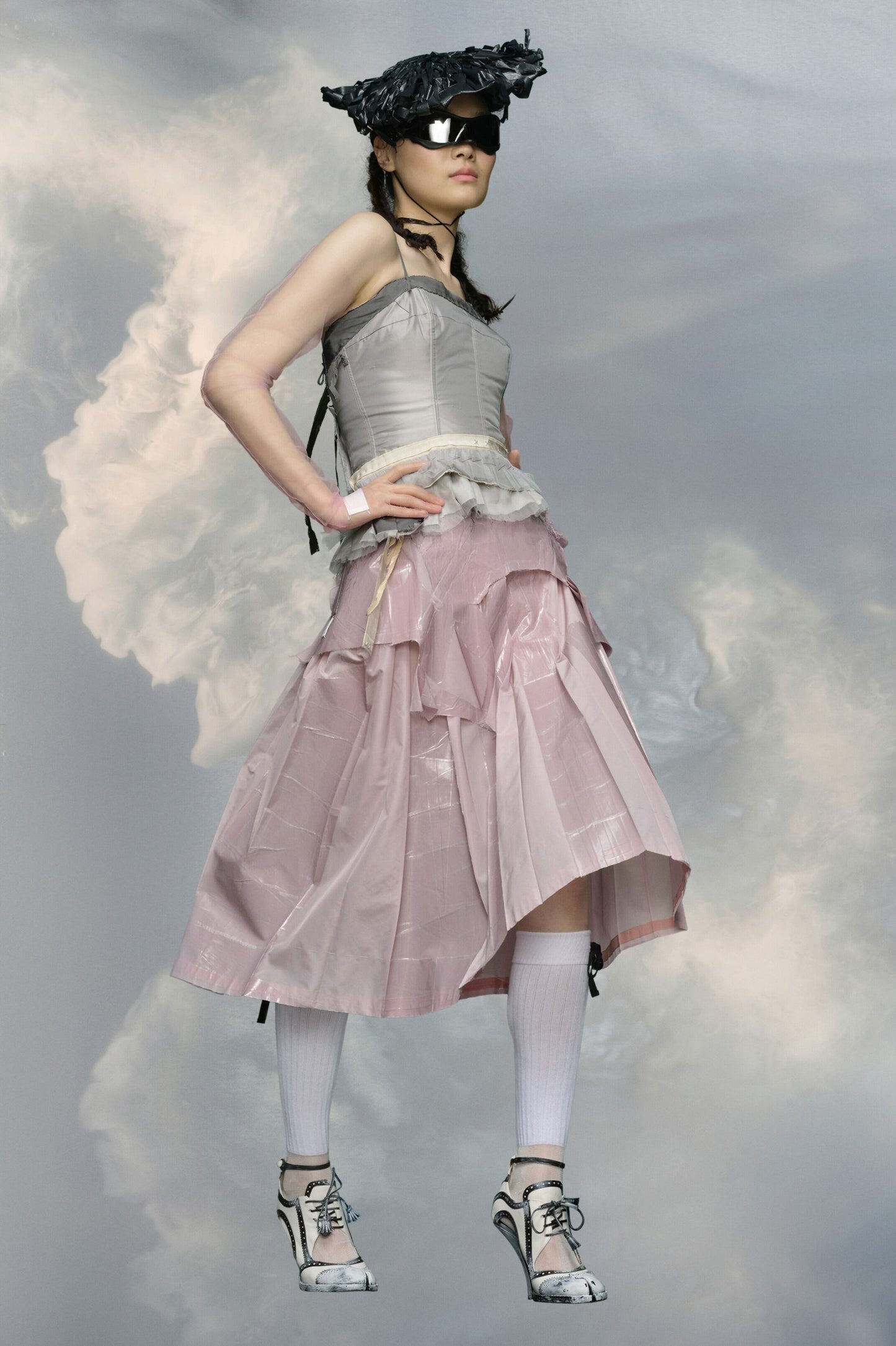 Maison Margiela Pink Fibres Midi Skirt