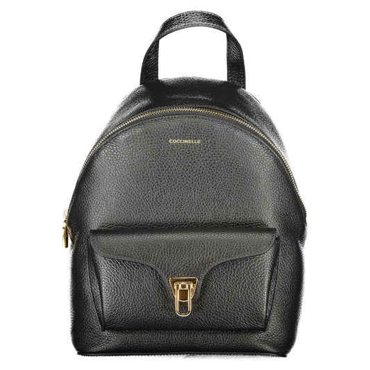 Coccinelle Black Leather Women Backpack