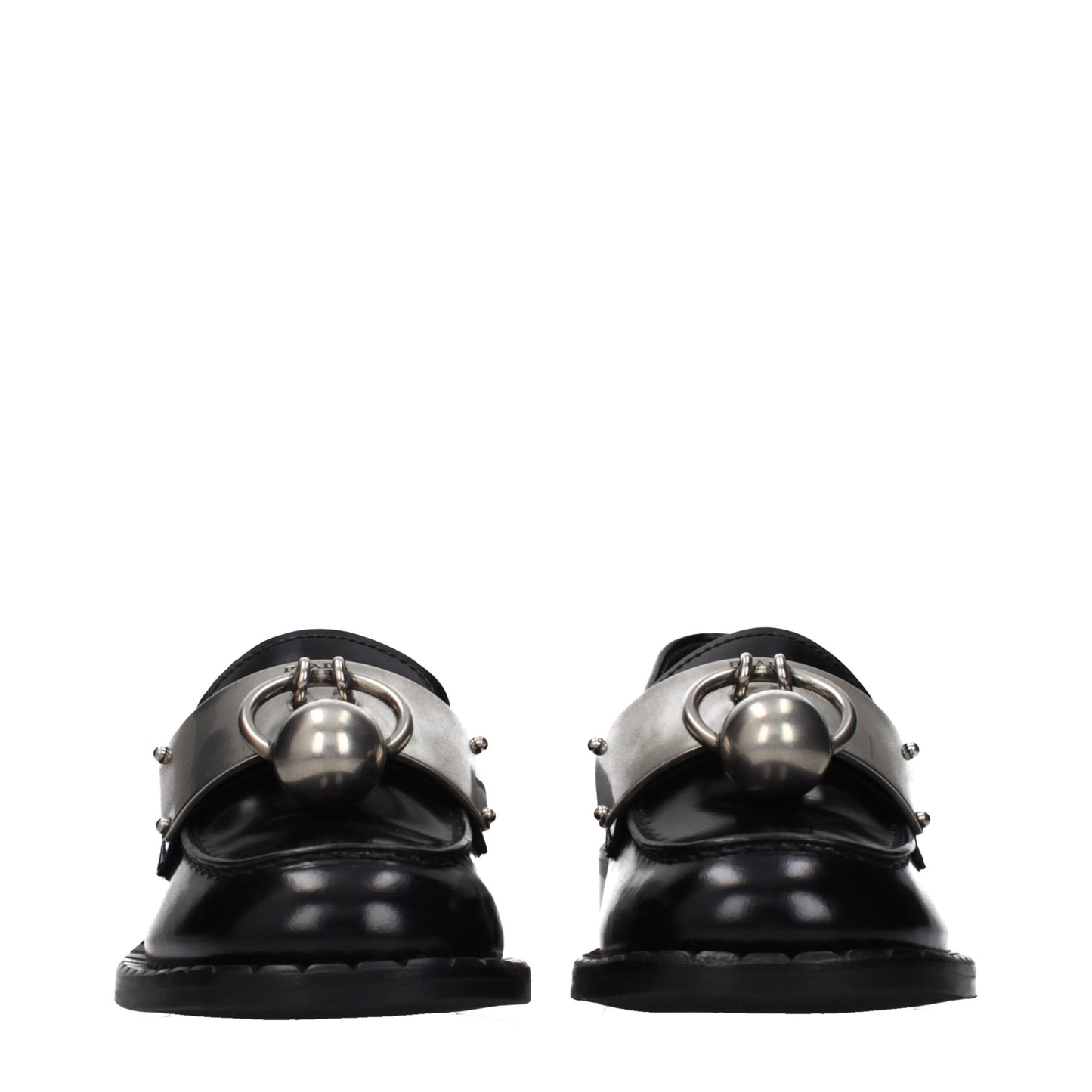 Prada Black Leather Slip-On Loafers