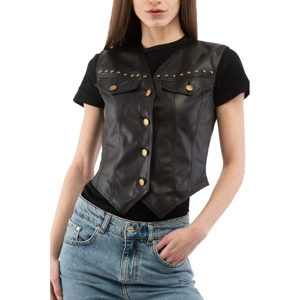 Moschino Black Polyester Waistcoat