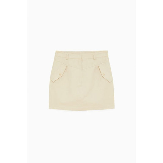 Patrizia Pepe Beige Cotton Mini Skirt