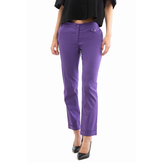 Patrizia Pepe Purple Cotton Casual Pants