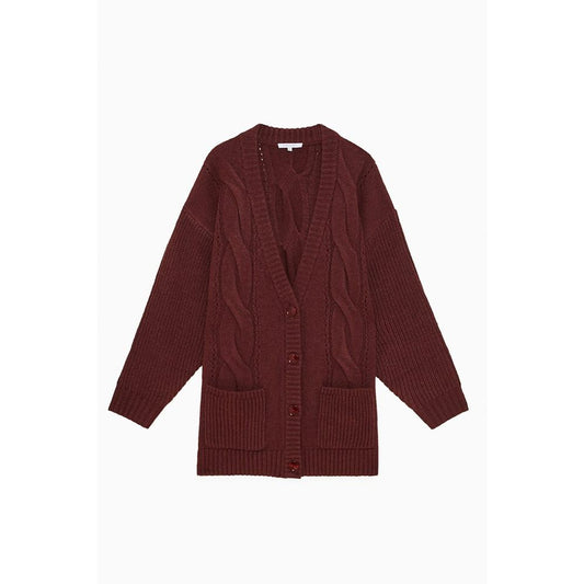 Patrizia Pepe Purple Marabou Cardigan