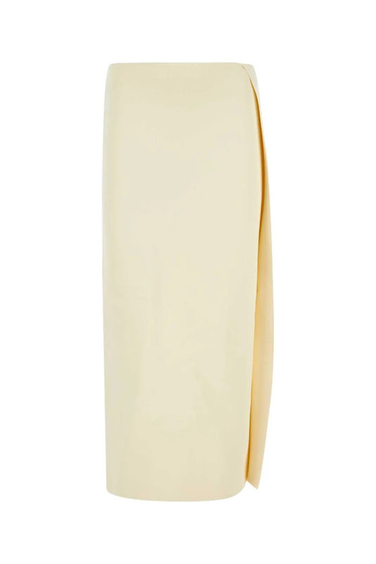 Jil Sander White Viscose Midi Skirt