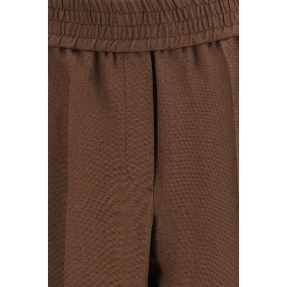 Brunello Cucinelli Brown Viscose Casual Pants