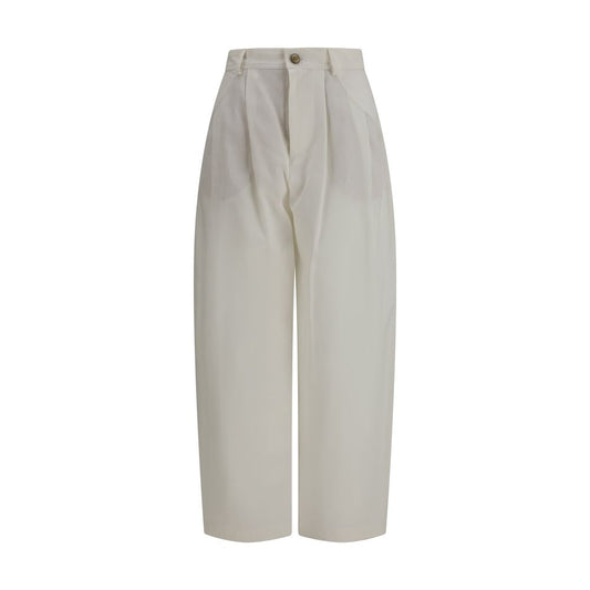 Brunello Cucinelli Beige Silk Casual Pants