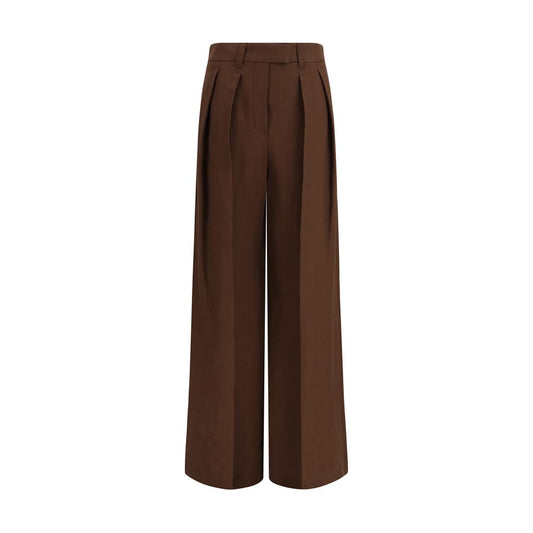 Brunello Cucinelli Brown Viscose Casual Pants