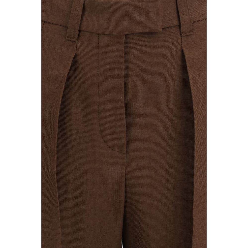 Brunello Cucinelli Brown Viscose Casual Pants