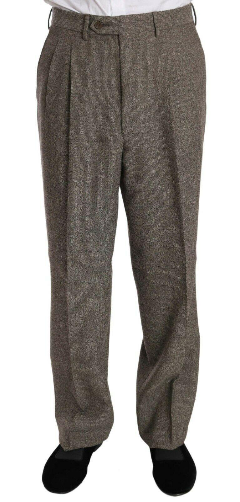 Men’s brown pleated wool dress trousers from ONJEL Fashion Boutique