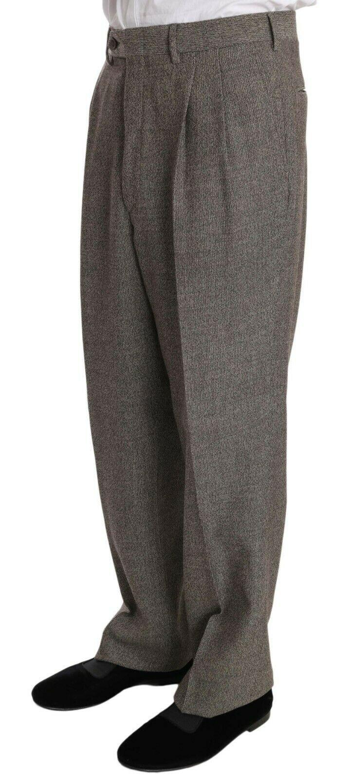 Men's grey wool dress trousers with pleats, featured at ONJEL Fashion Boutique