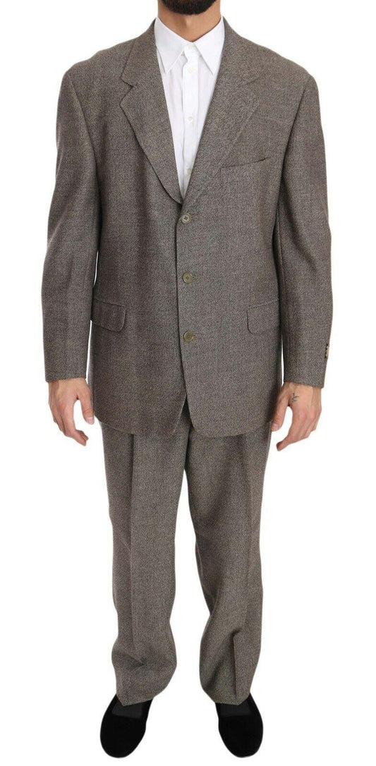 Men’s grey designer suit with white dress shirt, ONJEL Fashion Boutique premium menswear