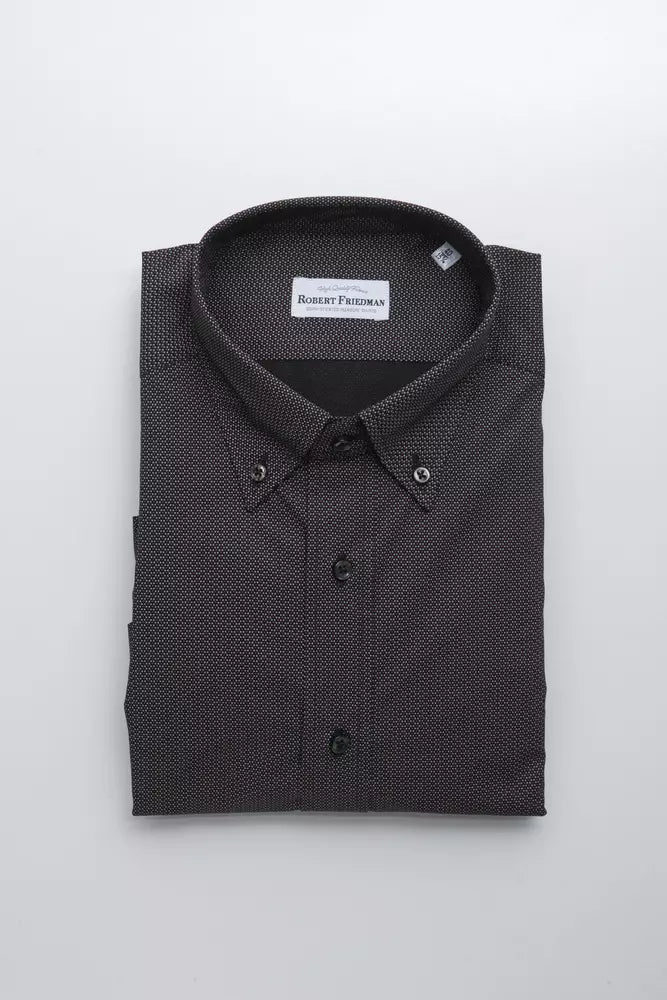 Robert Friedman Black Cotton Men's Shirt