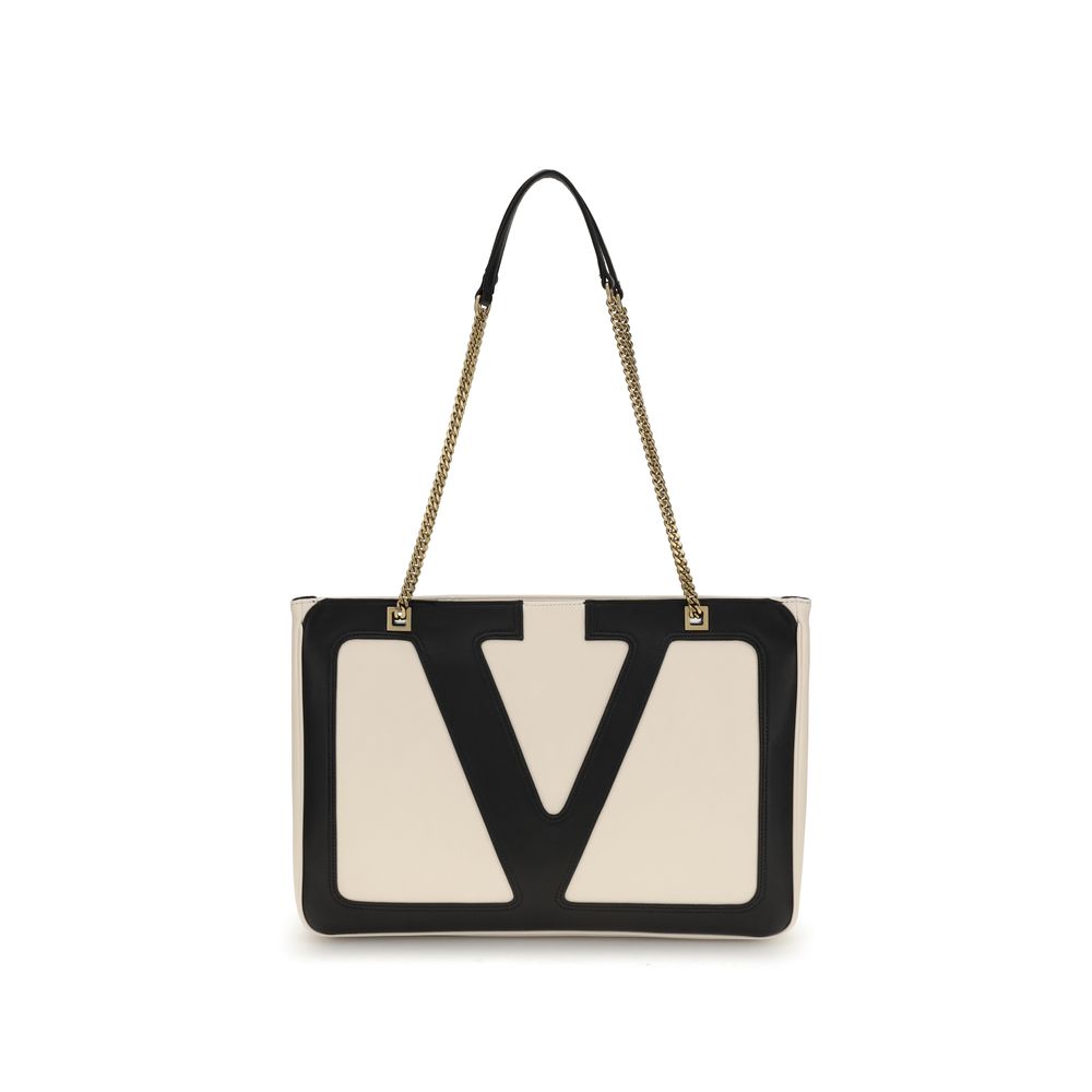 Valentino Garavani Beige Calf Leather Bos Taurus Shoulder Bag