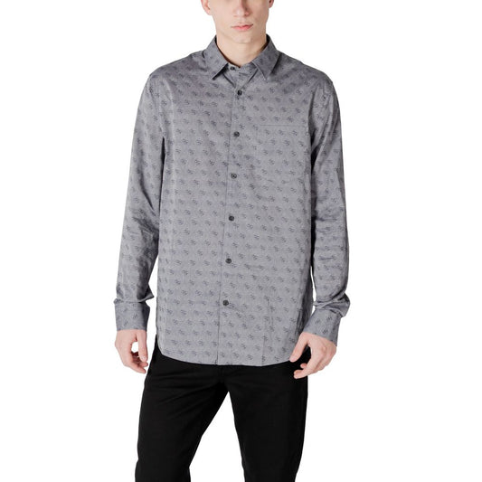 Guess Gray Cotton Dress Shirt