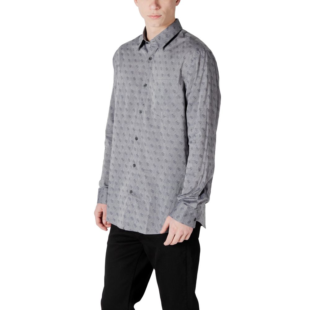 Guess Gray Cotton Dress Shirt