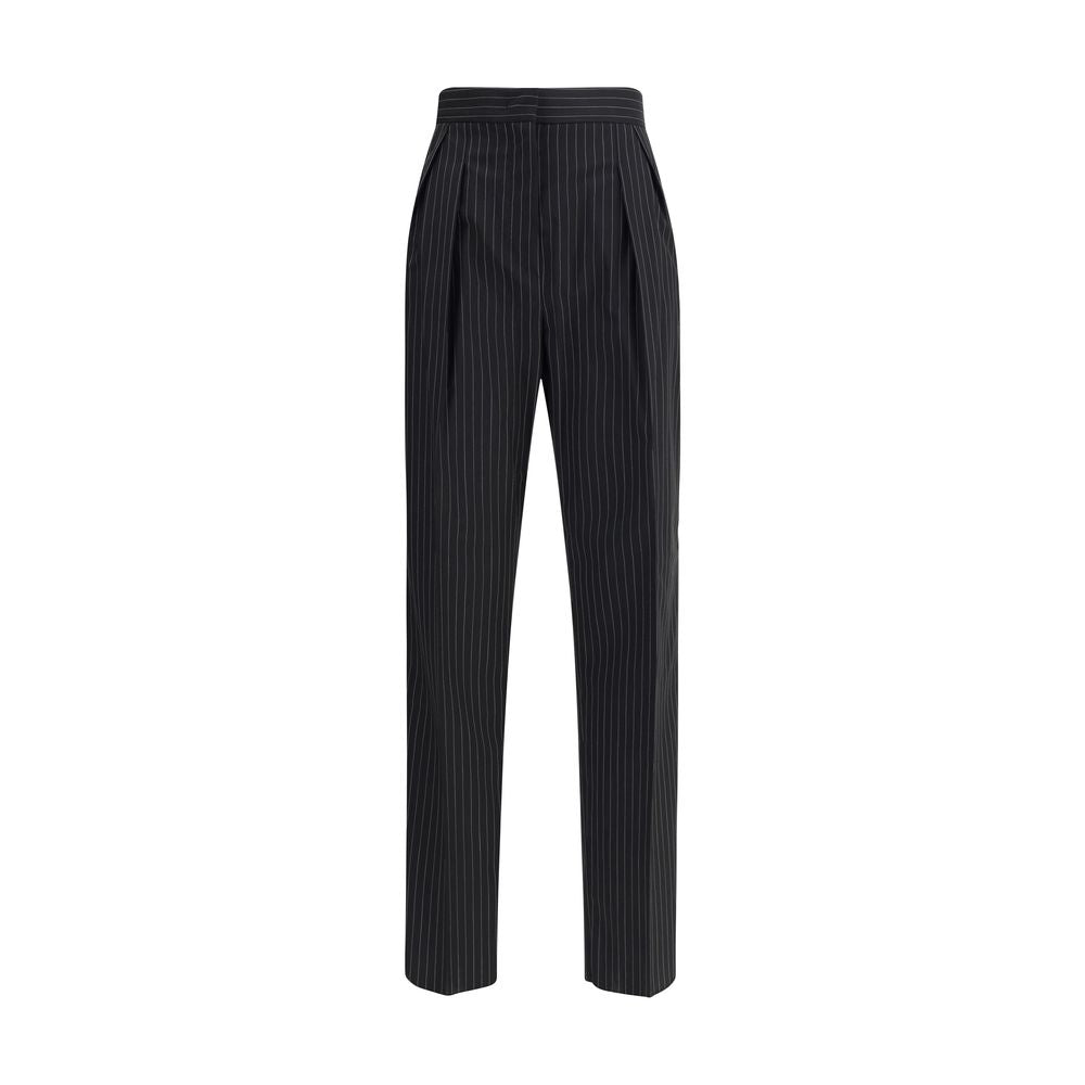 Max Mara Black Fleece Wool Dress Pants